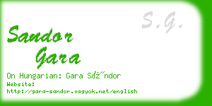 sandor gara business card